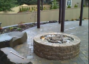 fall landscaping-fire pit- seating- paver patio