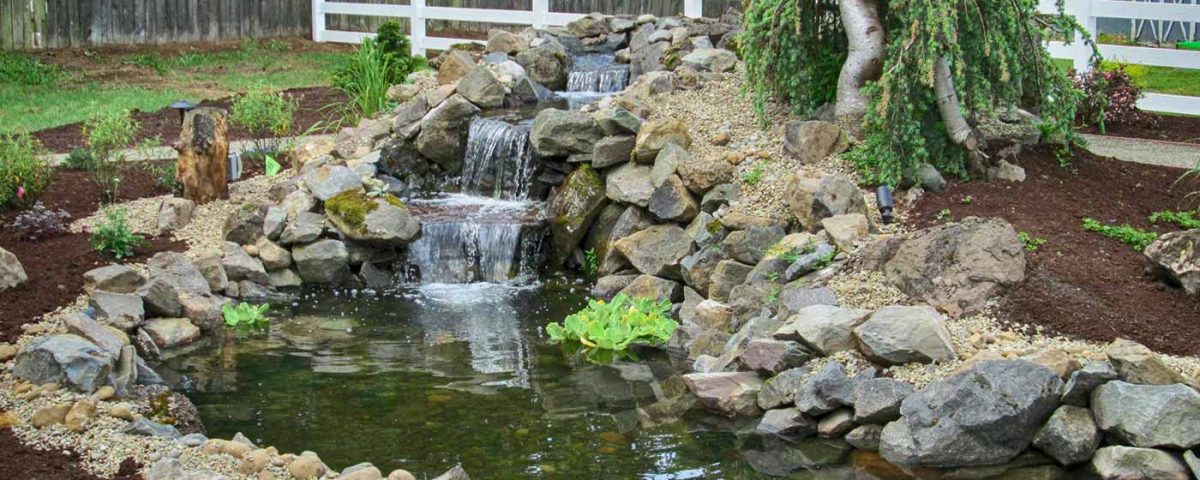 Woodland Waterfall Water Feature - Woody's Custom Landscaping