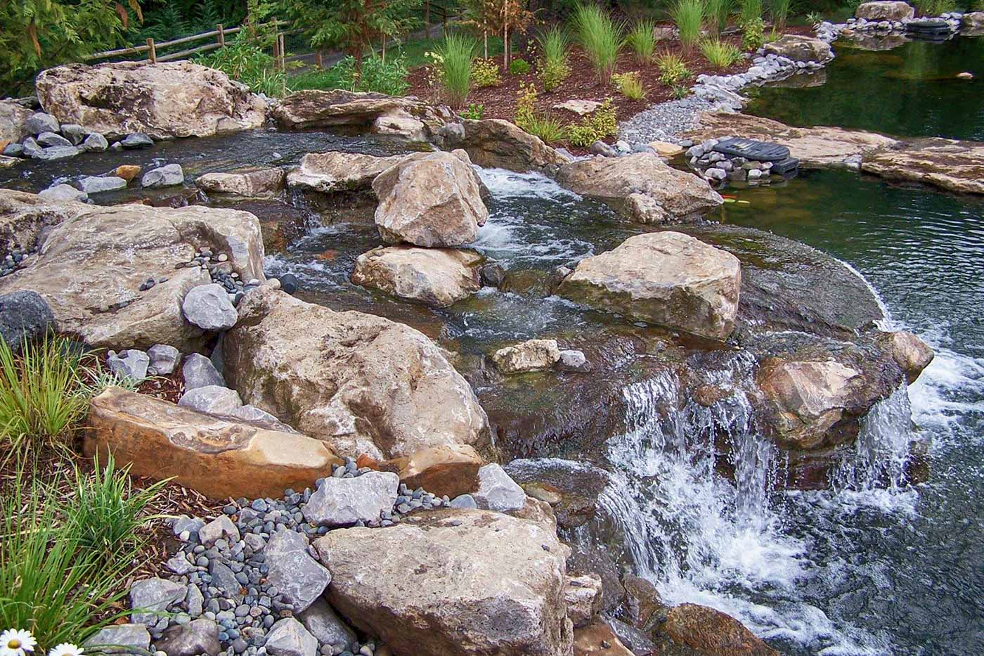 Vancouver, Wa Waterfall Pond Construction - Woody's Custom Landscaping